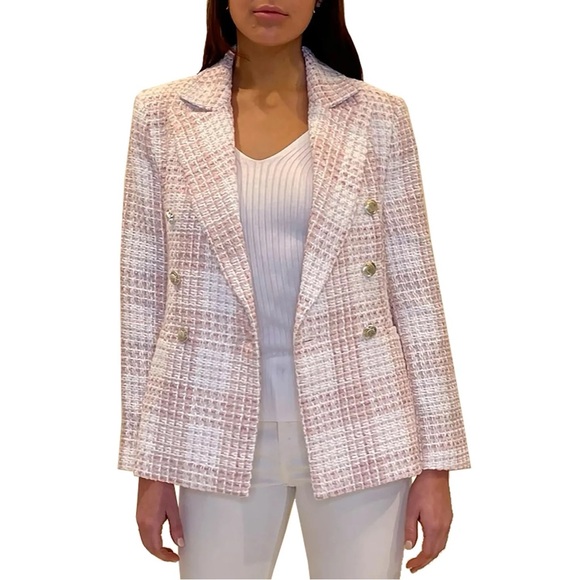 Jaclyn Smith Jackets & Blazers - Jaclyn Smith Pink Tweed Blazer